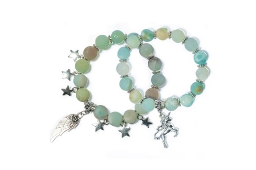 Amazonite Bracelet Unicorn & Angel | Fairytale Natural Stone Bracelet With Stars | Handmade Jewelry Gift - Etsy