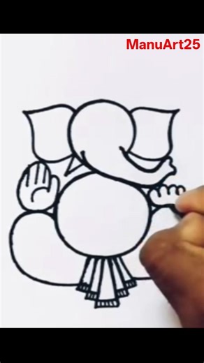 How to Draw Ganesh Ji Step by Step | Easy S Letter Drawing 😍#art #viral #ganeshji #suscribe