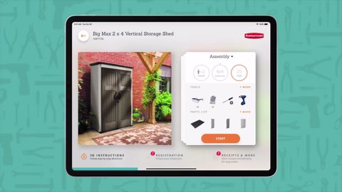 Rubbermaid Vertical Resin Outdoor Storage Shed With Floor (4 x 2.5 Ft) Weather Resistant Beige/Brown Organization for Home/Backyard/Pool Chemicals/Toys/Garden Tools/Porch/Patio Cushions