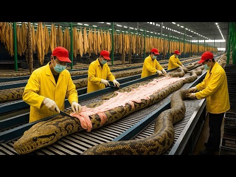 Inside the Python Leather Factory – Million-Dollar Products Made from Python Skin (Full Process)