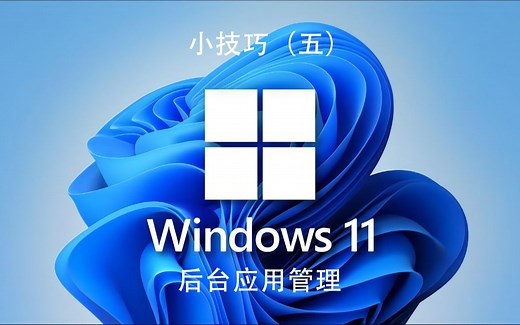 WIN11 技巧五：后台应用管理