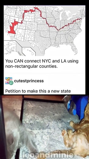 You CAN connect NYC and LA using non-rectangular counties.