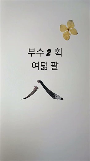 여덟팔 부수2획_186쪽 (중학교 한문 천재교과서)