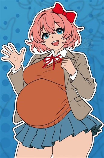 Pregnant doki doki literature club characters Monika Natsuki Yuri Sayori #animedigitalart #animeart