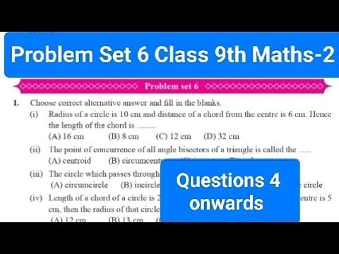Problem Set 6 Maths-2 Class 9th Chapter 6 Circle