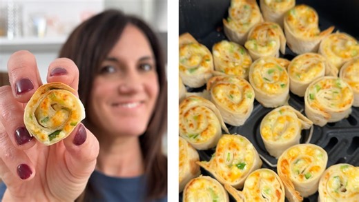 Air fryer green chile tortilla pinwheels recipe