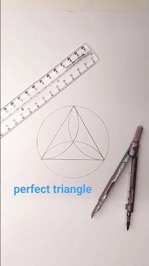 A perfect triangle with a compass and ruler #geometricdrawing #maths #mathart #geometry #compass