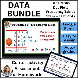 Data Analysis Google Forms Quizzes Tables, Plots & Graphs Digital Resources