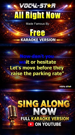 All Right Now - Free KARAOKE #karaoke #karaokeversion #instrumental