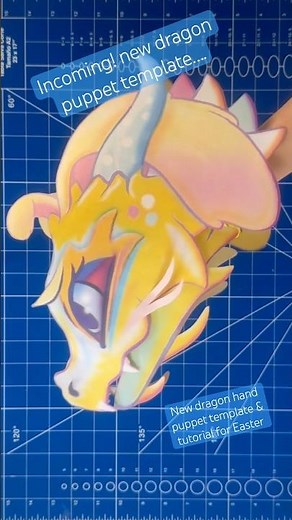 New! #dragonpuppet template #eastercraft bunny #dragon #papercraft diy #handpuppet #happythought fun