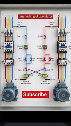 Interlocking of Two Motors #electrical #automation #instruments