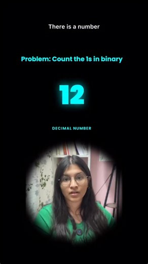 Srinidhi Reddy on Instagram: "Count Set Bits #coding #systemdesign #dsa #computerscience #interview"