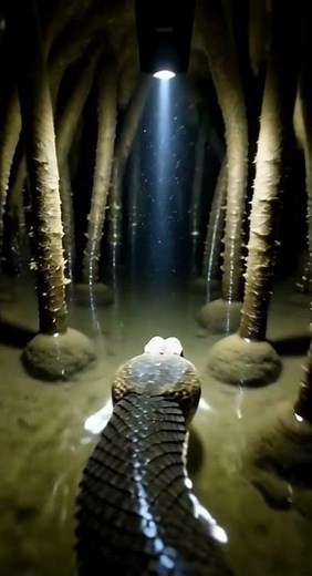 File Snake POV: Micro Camera Explores Murky Mangrove Root Tunnels in Southeast Asia