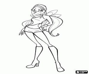 Stella, hada del sol y la luna para colorear, pintar e imprimir