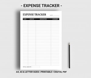 Expense Tracker Printable Digital Spending Tracker Expense Report Expenses Template Instant Download - Etsy Canada