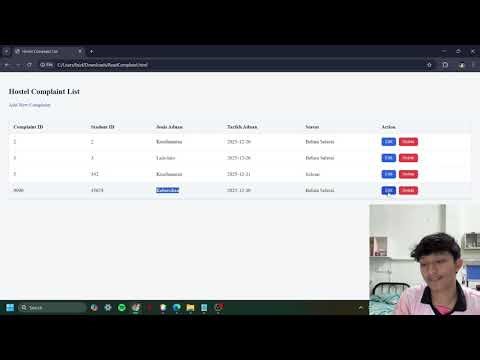 WEB SERVICE - CSW33903 HOSTEL MANAGEMENT SYSTEM ADUAN MODULE
