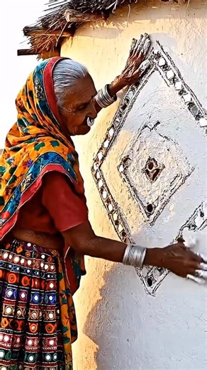 निराली.H on Instagram: "An art form born in the deserts of Gujarat and Rajasthan to fight heat..🪞🏜️ 🔑Lippan art- Lippan art is a traditional mural craft from Kutch, made using natural clay and mirrors to create textured, reflective surfaces. Crafted using natural clay and traditional materials, its raised patterns catch light, reflect warmth, and tell stories inspired by nature and geometry. Once used to brighten and cool desert homes, Lippan art today stands as a beautiful balance of sustain