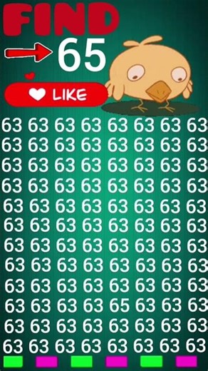 Find Number 65 FAST! 🔥 Only Geniuses Can Spot It 👀
