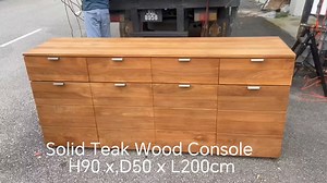 3.2K views · 6 comments | Solid Teak Wood Console Table H90 x D50 x L200cm Call / WhatsApp 011-2775 1398 for more info #qqfurniture #consoletable # #thrift #teakwood | QQ Furniture - Selling 2nd Hand / Used Furniture Skudai JB Johor | Facebook