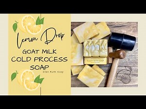 Making 🍋 LEMON DROP 💛 Goat Milk Cold Process Soap with Hanger Swirl | Ellen Ruth Soap