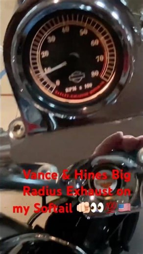 The Vance & Hines Big Radius Exhaust on my Softail.💯🇺🇸👍#shortvideo #vanceandhines #harley