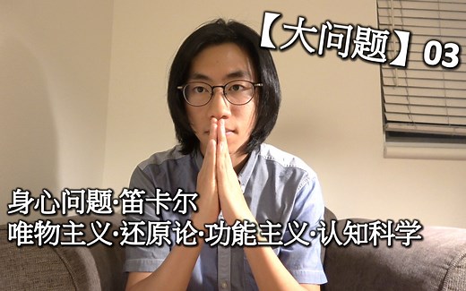 【大问题】03 身心问题·笛卡尔·唯物主义·还原论·功能主义·认知科学