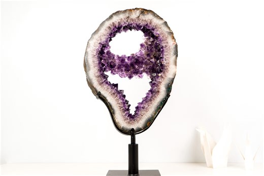 Rare Amethyst Geode Portal With an Amethyst Bridge – Deep Purple Collector Crystal and Goethite Inclusions, 24 Lb. - Etsy