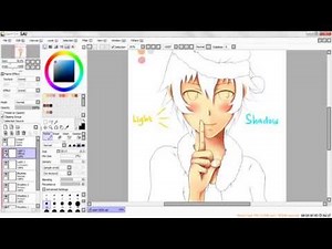 TUTORIAL: How to Color Skin (Paint tool SAI) (HD)