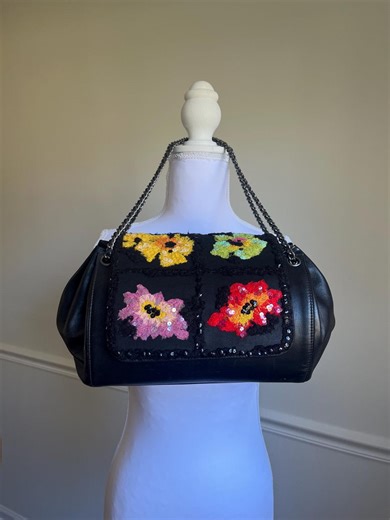 Chanel Flap Bag by Karl Lagerfeld | 1990s | Embroidered & Sequin Camellias | Lambskin | Made in France - Etsy