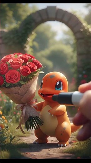 Charmander with roses #shorts