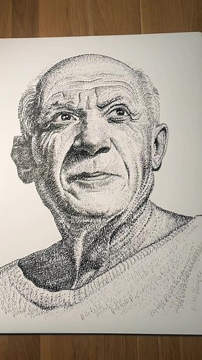 Picasso-Inspired Micrography Portrait by Jayce Hall