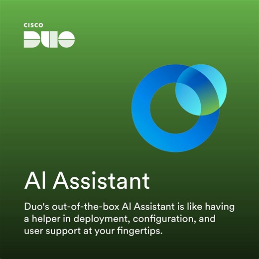 From AI-assisted deployment to phishing-resistant proximity verification, Duo is redefining how organizations secure access while keeping users productive. See these innovations and more in action at Authenticate 2025 | Booth #314: https://cs.co/6185Axb6f #Authenticate2025 #ZeroTrust #PhishingResistance #IdentitySecurity #PhishingSeasonIsOver | Duo Security