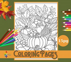 Thanksgiving Coloring Pages for Kids and Adults| Fall Coloring Pages - Etsy