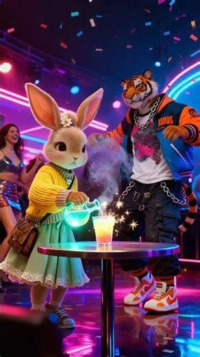 Rabbit Girl’s Potion Spell: The Tiger Becomes a Heroic Horse! #animals #rabbit #tiger #shortsfeed