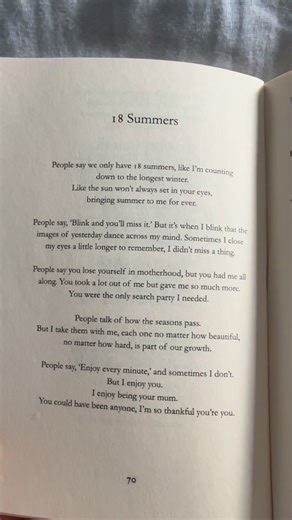 Full poem in book ‘Beautiful Chaos’ #18summers #beautifulchaosbook #motherhood #poems | Jess Urlichs