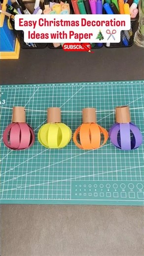 Easy Christmas Decoration Ideas with Paper 🎄✂️ #shorts #art