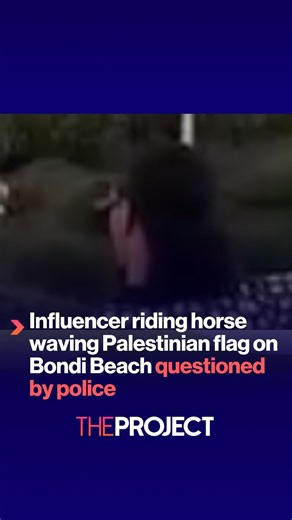 51K views · 527 reactions | A social media influencer has defended riding a horse on Bondi Beach, rejecting claims it was unsafe. Crowds were surprised when Ehtesham Ahmad rode his Arabian horse waving a Palestinian flag, a day after pro-Palestinian and pro-Israel groups clashed on the beach. | The Project | Facebook