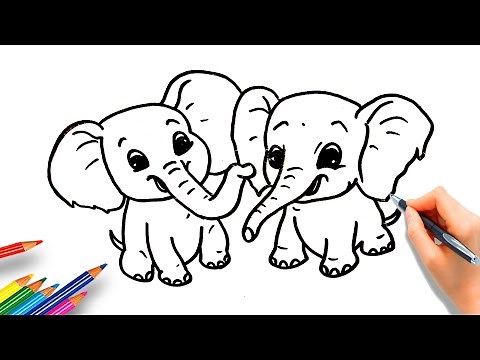 How to draw an Elephant | Elephant draw easy | Cute Elephant drawing