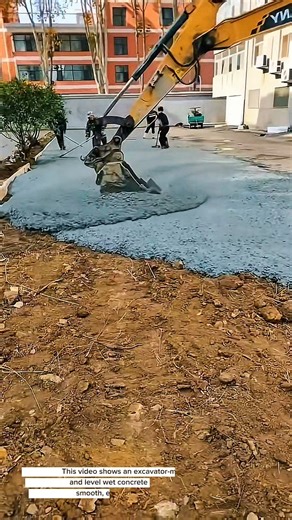 “Extreme Concrete Leveling Using Excavator Screed – Satisfying Construction Technique You Must See!”