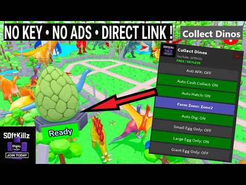 [NO KEY] Collect Dinos Script - AUTO DIG, AUTO HATCH, AUTO CASH COLLECT | (NO ADS)