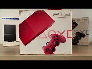 PlayStation 2 Slim Cinnabar Red - PS2 Slim Vermelho Unbox