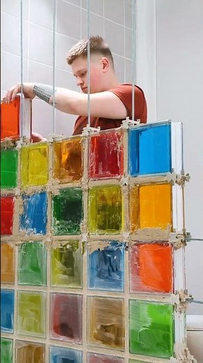 Rainbow Glass Wall Shower Room Design