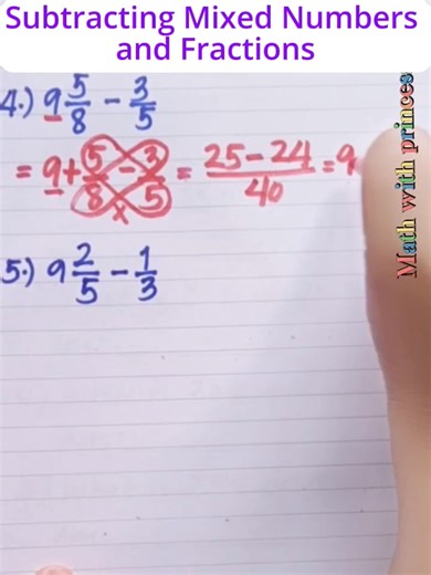 93K views · 948 reactions | Subtracting Mixed Numbers and Fractions #math #mathwithprincess #mathviral #mathlessons #mathematics #mathreview #mathtricks #mathshortcuts #subtractingmixednumbersandfractions | Math with Princess | Facebook
