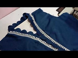 Attractive Neck Design with Cutwork and Lace | Cutting And Stitching Kurti Neck Designs