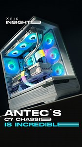 XRIG on Instagram: "The C7 chassis from @antec_india Is an absolute masterpiece. Welcome to another episode of Xrig Insights. Today we are taking a look at the incredible Antec C7 Constellation Series chassis. We will cover key areas including aesthetics, airflow, and performance! so lets Dive In! The C7 is a beautiful rectangular case with sci-fi hard surface details and design. It features a 270-degree panoramic view, providing an unobstructed look at the build. The chassis ships with three 12