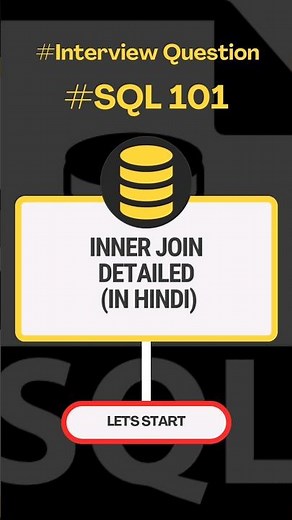 SQL Inner Join - In Hindi #sql #hindi #interview #dataanalytics #coding