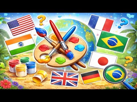 Country Flag Game, Kids Game, Education, Paint Flag, World Flags (EP - 124)