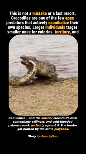 Crocodile Eats Crocodile #wildlife #animals #hunting #viral #animalshorts #wow #omg