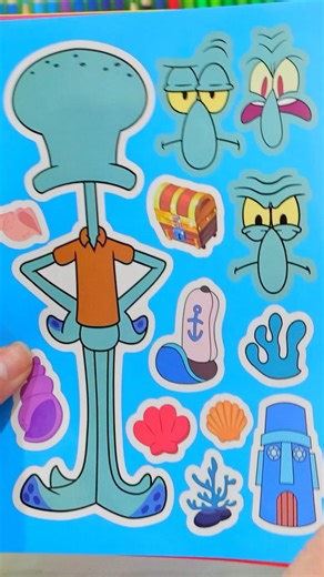 Squidward from SpongeBob #sniffycat #spongebob #stickers #kidsvideo #squidward