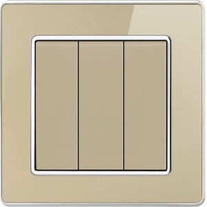 [Hot Item] UK Standard Wall Switch Socket for Home Smart Switch 3 Gang 1 Way Switch K3.0 Series